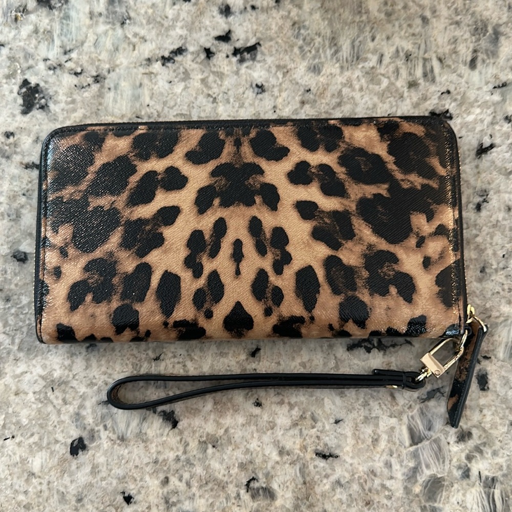 Nordstrom Brand Leopard Print Wallet/Wristlet